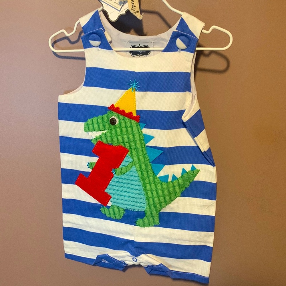 1 yr Dino Boys Birthday Onesie